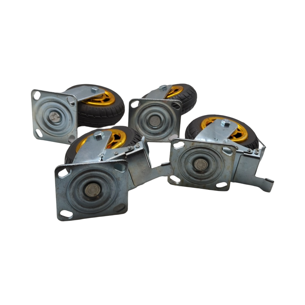 QWORK 4 Stück 150mm Schwerlastrollen Stoßdämpfung Möbeltransporte Industrietransporte bis 250kg