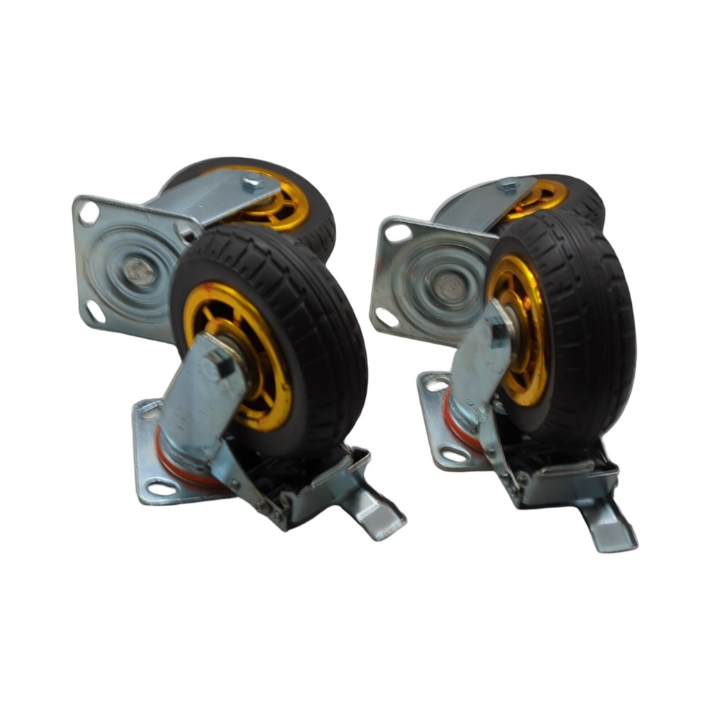 QWORK 4 Stück 150mm Schwerlastrollen Stoßdämpfung Möbeltransporte Industrietransporte bis 250kg