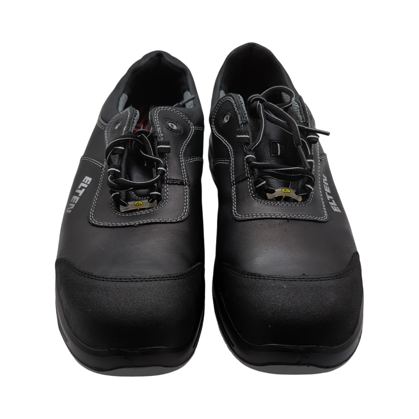 ELTEN Reaction XXT Sicherheitsschuhe Low S3S Damen Herren Leder Kunststoffkappe leicht robust Schwarz Grau Größe 48
