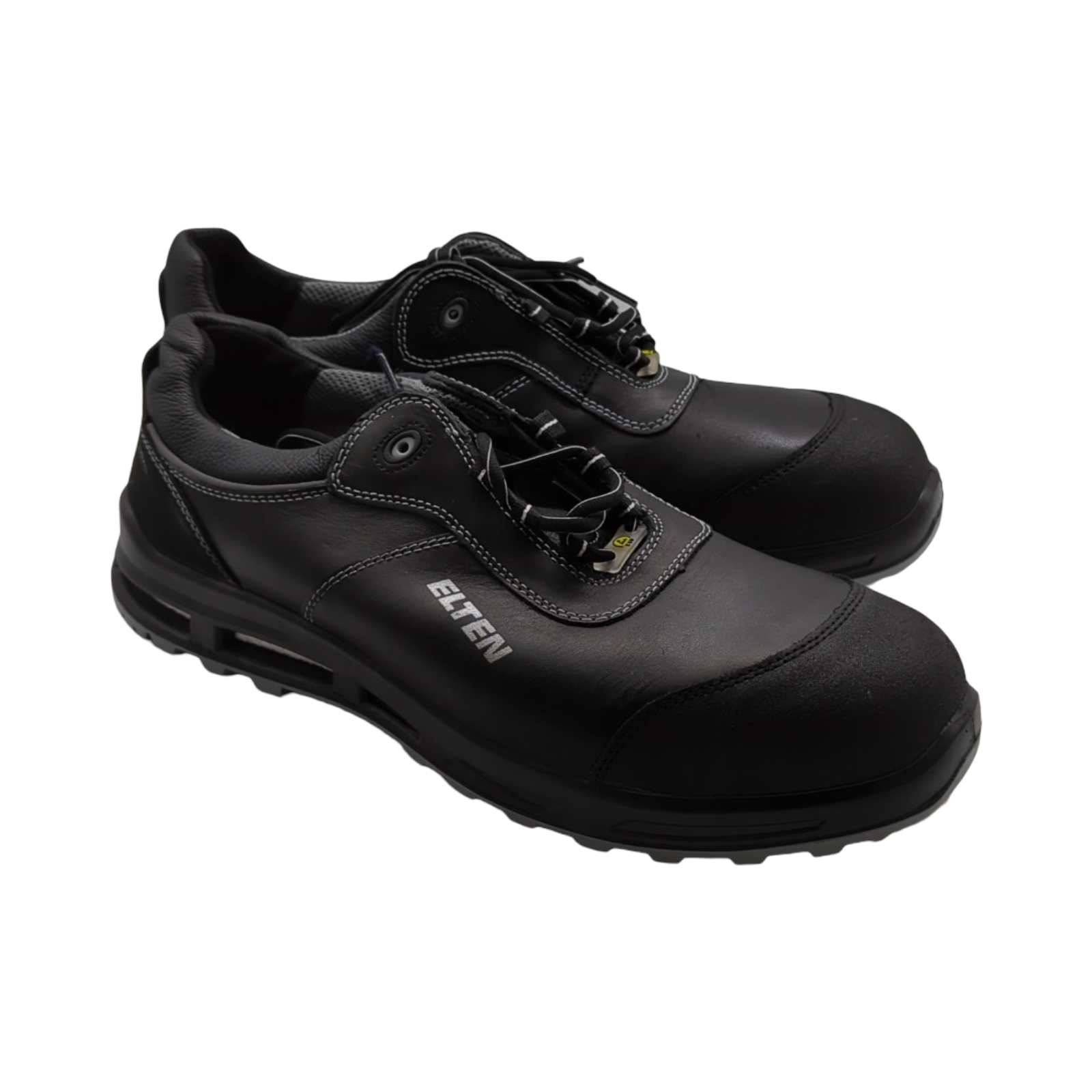 ELTEN Reaction XXT Sicherheitsschuhe Low S3S Damen Herren Leder Kunststoffkappe leicht robust Schwarz Grau Größe 48