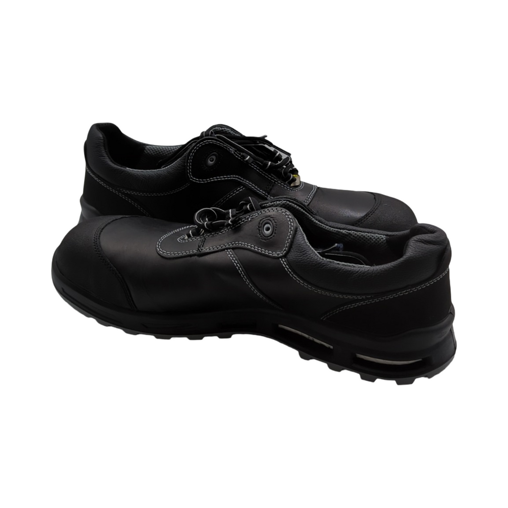 ELTEN Reaction XXT Sicherheitsschuhe Low S3S Damen Herren Leder Kunststoffkappe leicht robust Schwarz Grau Größe 48