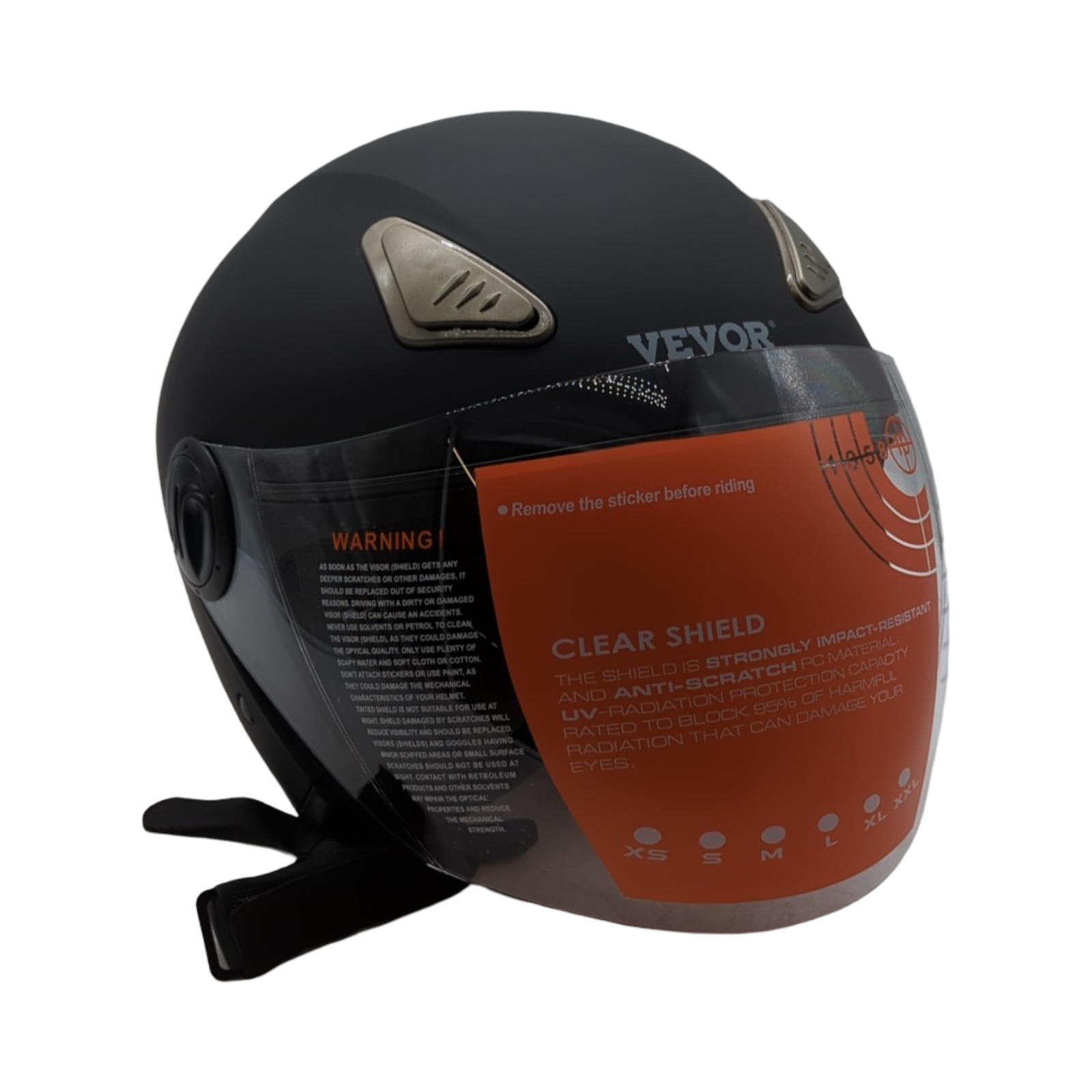 VEVOR Motocross-Helm 3/4 Gesicht ABS Bluetooth-Wechselglas ECE-geprüft Größe S