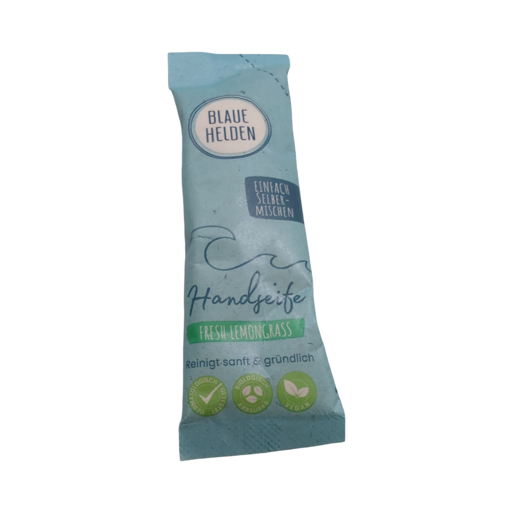 Blaue Helden Handseife Nachfüll-Pulver Mix Lemon Aloe Vera Granatapfel 6er Set