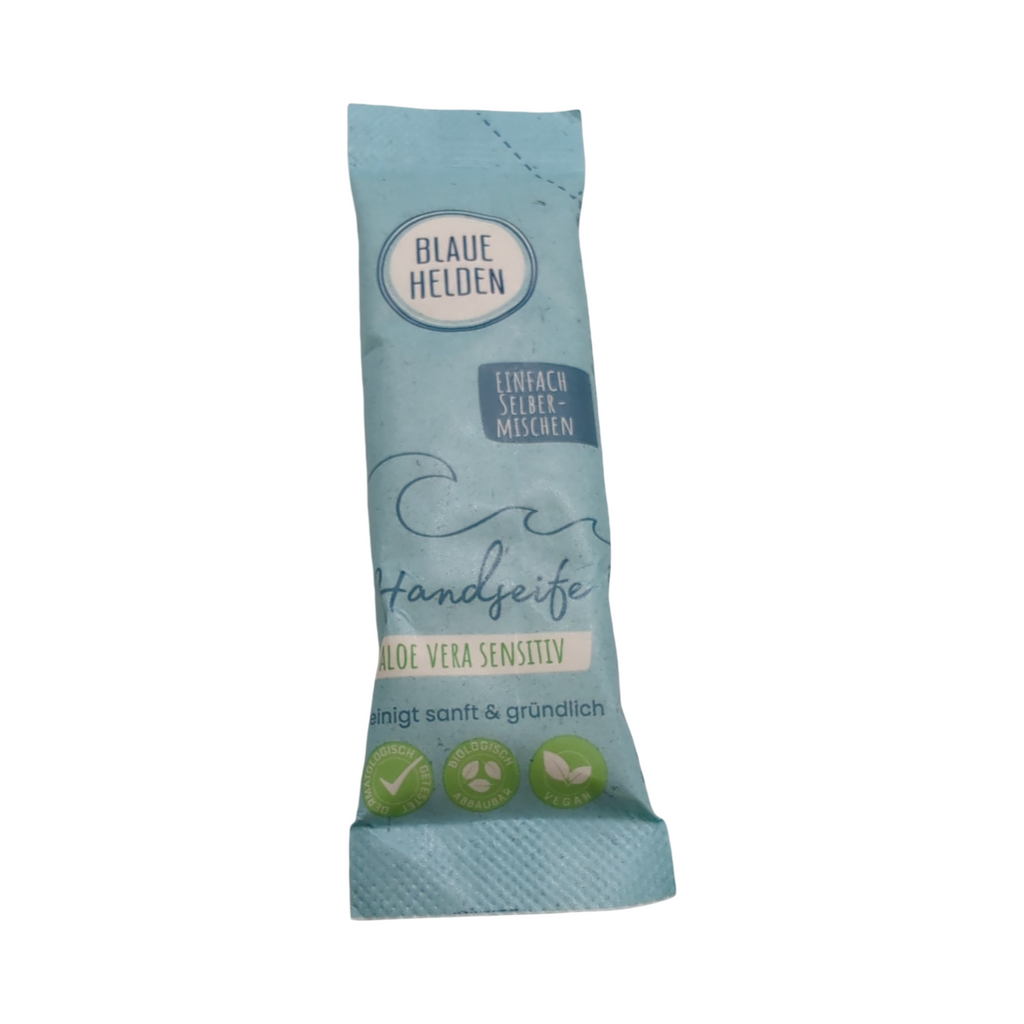 Blaue Helden Handseife Nachfüll-Pulver Mix Lemon Aloe Vera Granatapfel 6er Set
