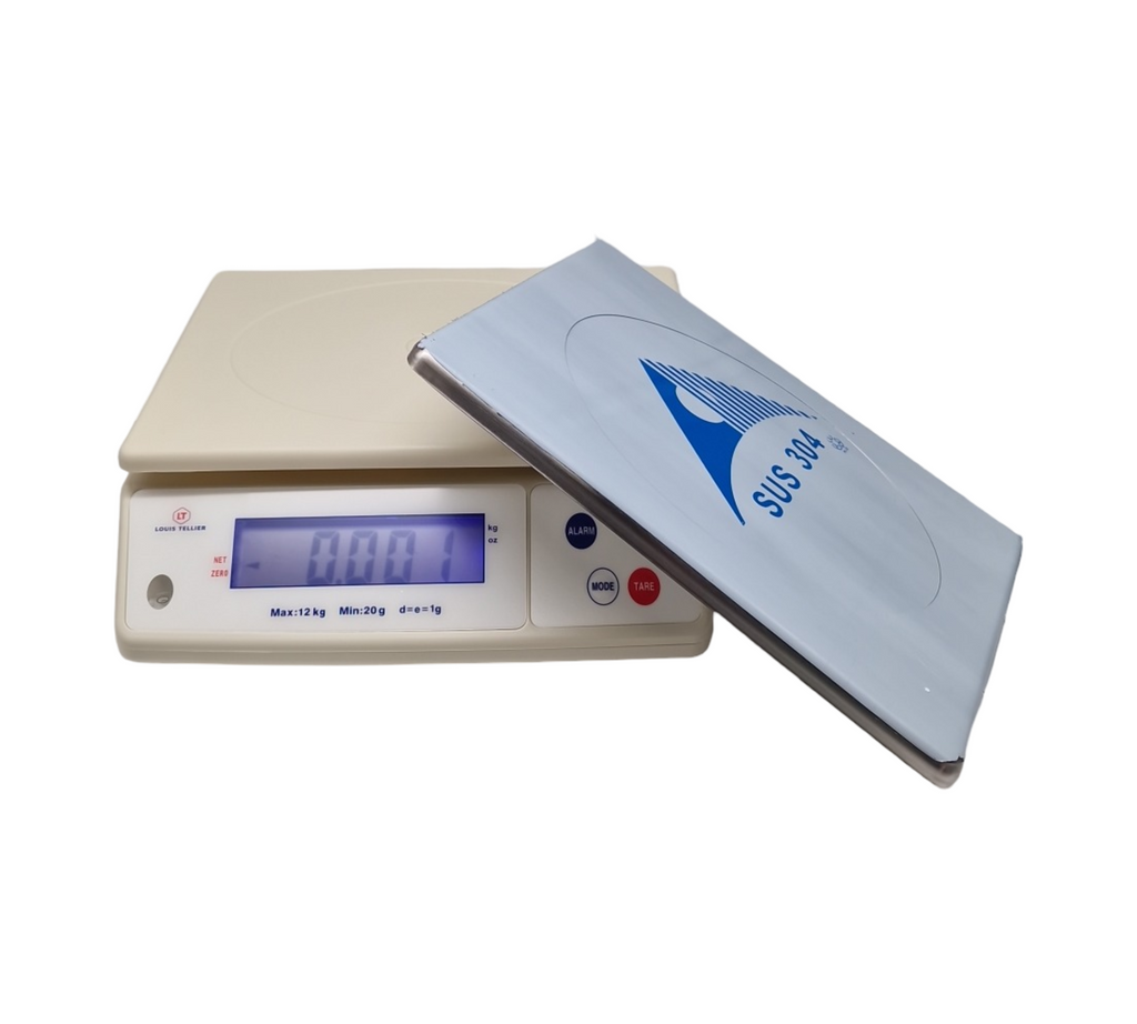 Elektronische Waage 12kg IP53 Präzision 1g abnehmbarer Edelstahl-Plattform 29,8x23,6cm