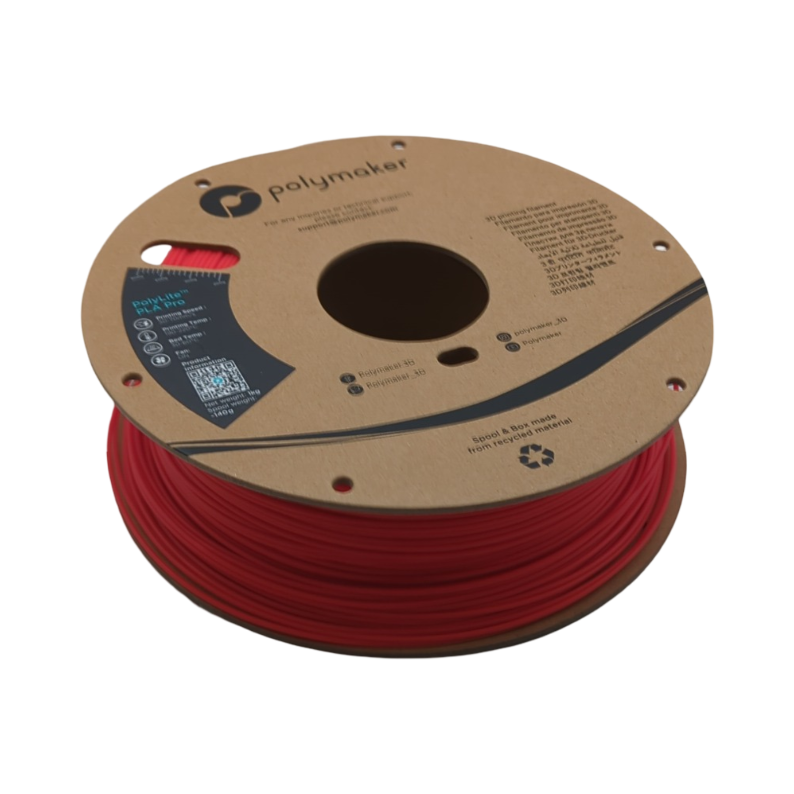 Polymaker PolyLite PLA PRO Filament Rot 1,75mm 1kg
