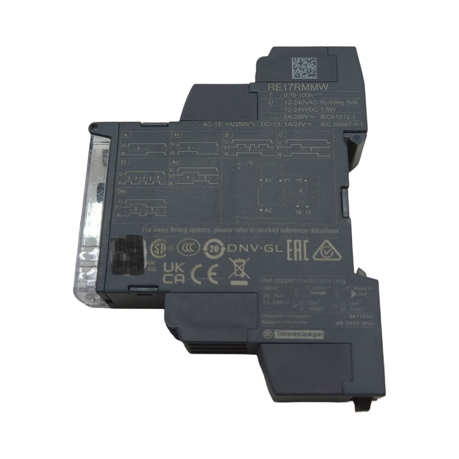 Schneider Electric Harmony Time Zeitrelais, 10 Funktionen, 0,1s-100h, Relais 1W, Artikelnummer RE17RMMW