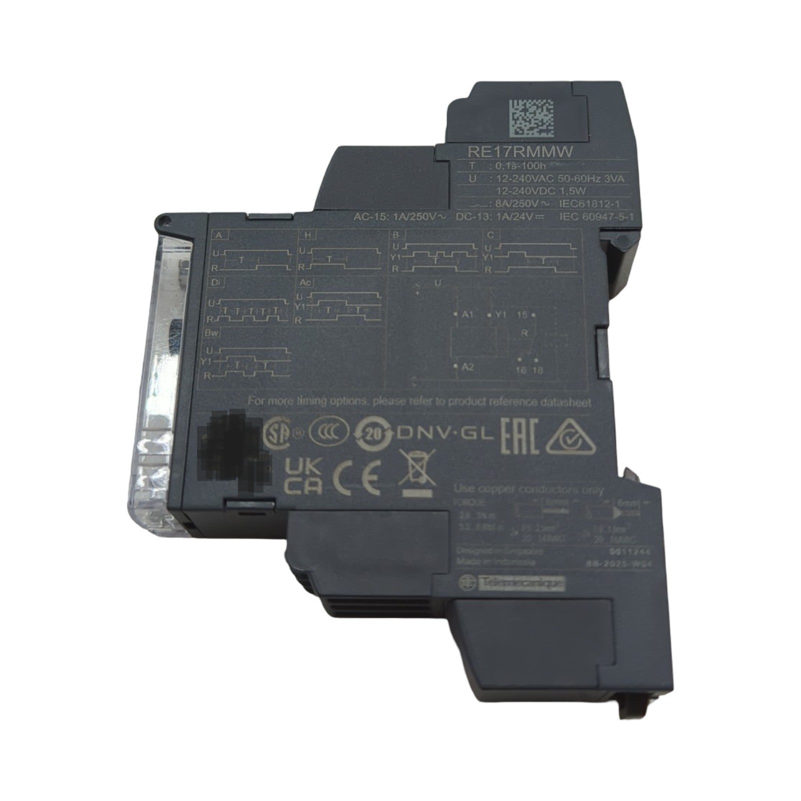 Schneider Electric Harmony Time Zeitrelais, 10 Funktionen, 0,1s-100h, Relais 1W, Artikelnummer RE17RMMW