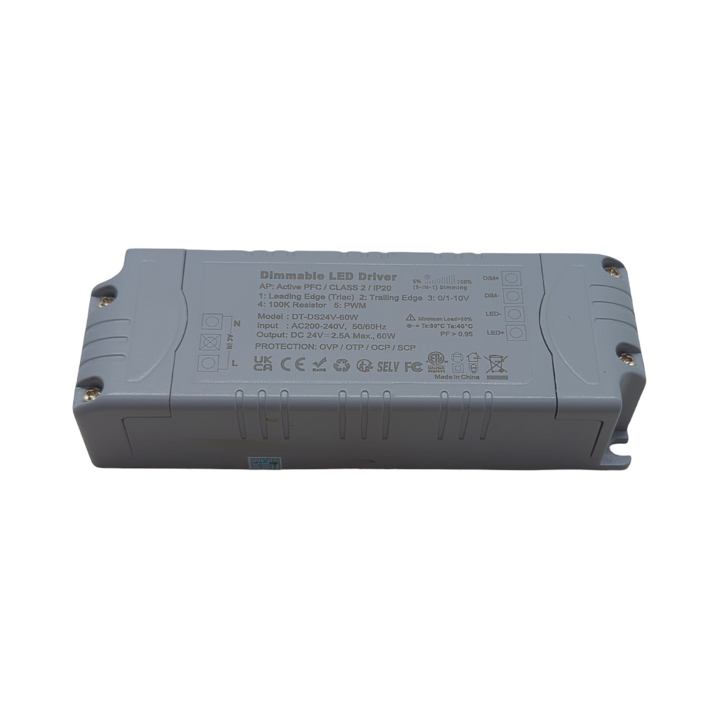 REYLAX Trasformatore LED 24V 60W 2.5A Dimmerabile Triac & 0/1-10V, Alimentatore 24 Volt di Tensione Costante Driver LED AC 220V to DC Trasformatori...