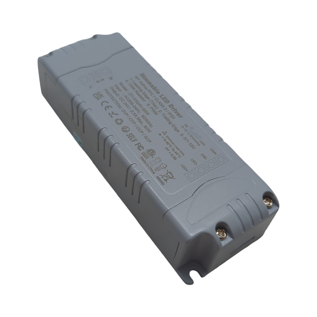 REYLAX Trasformatore LED 24V 60W 2.5A Dimmerabile Triac & 0/1-10V, Alimentatore 24 Volt di Tensione Costante Driver LED AC 220V to DC Trasformatori...
