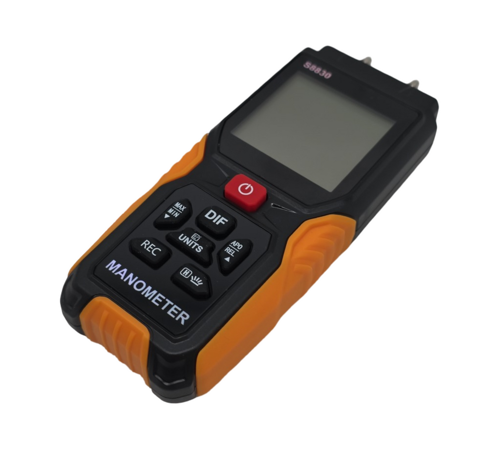 Digital Differenzdruckmessgerät Manometer ±36.80KPa 0.1 Auflösung 12 Einheiten Dual Port für HVAC Gasdruckprüfung