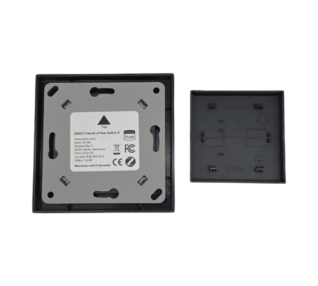 Senic GIRA Friends of Hue Smart Switch kabelloser Lichtschalter Dimmer IP44 Kunststoff kompatibel Philips Hue Tado 10x10x20cm