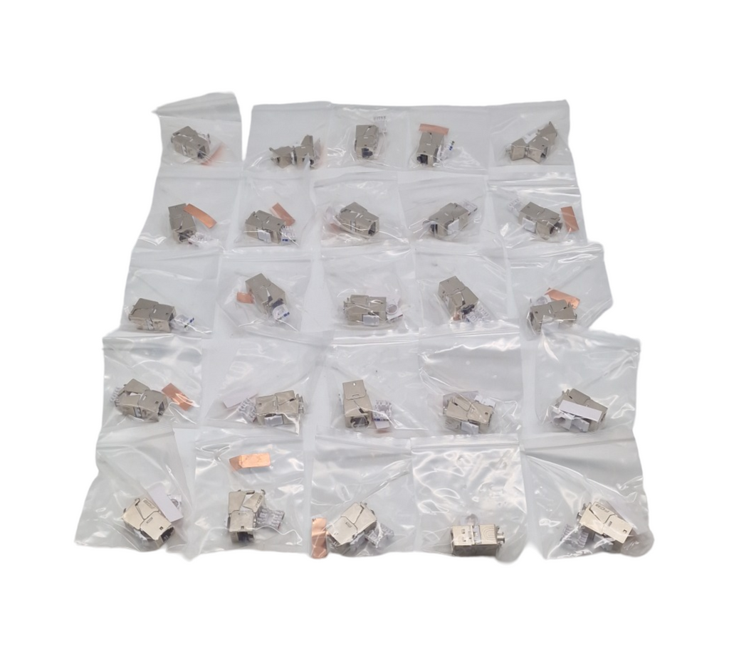 FGB RJ45 Keystone Modul 10Gbps Kupplung CAT 6A geschirmt werkzeugfreie Montage 25 Stück