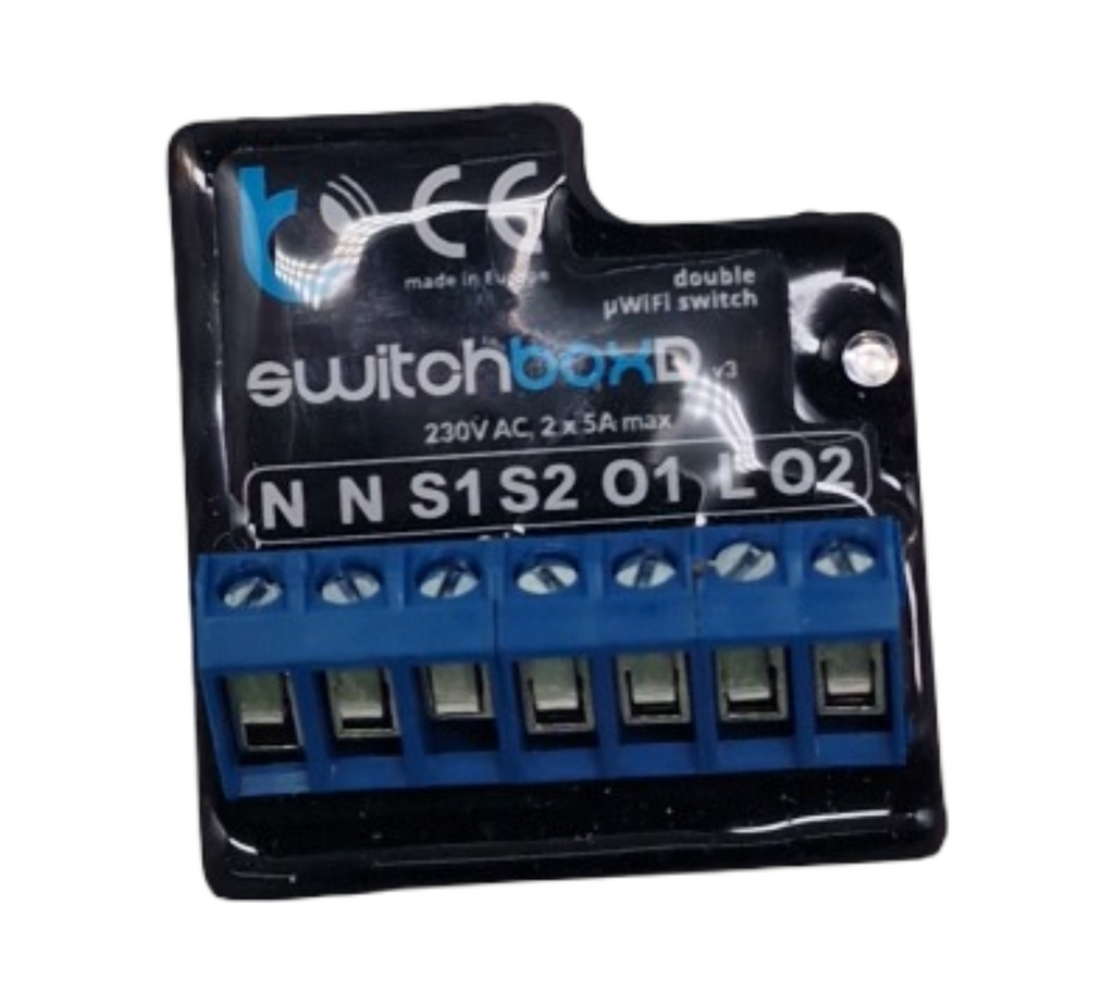SwitchboxD V2 Smart Switch Doppel Unterputz Relaismodul WiFi Funkrelais 230V 2 Schalter