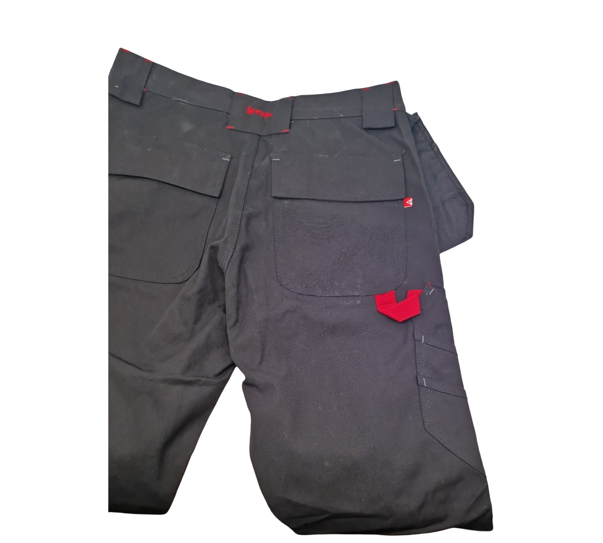 Lee Cooper LCPNT216 Arbeitshose Herren Cargo Mehrfach-Taschen Kniepolstertaschen Schwarz 30W/33L