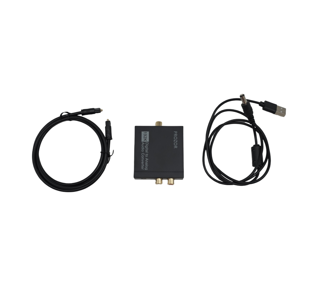 PROZOR DAC Wandler Audio Adapter 192kHz Konverter Optisch auf Cinch Koaxial Toslink RCA 3,5mm für Digital Audio TV