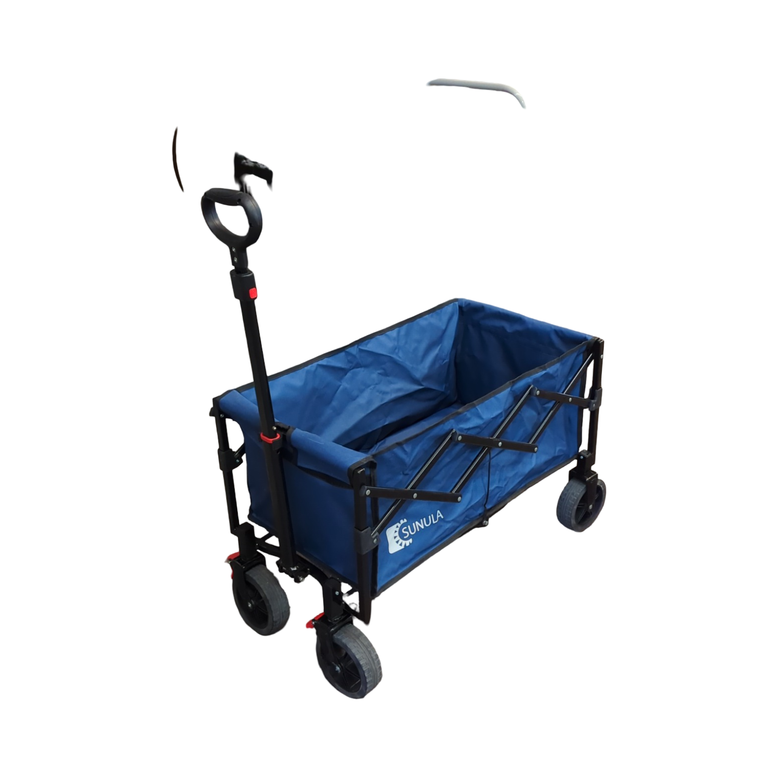 SUNULA Klappbarer Bollerwagen 80L 100kg leicht Offroad mit Bremsen Blau