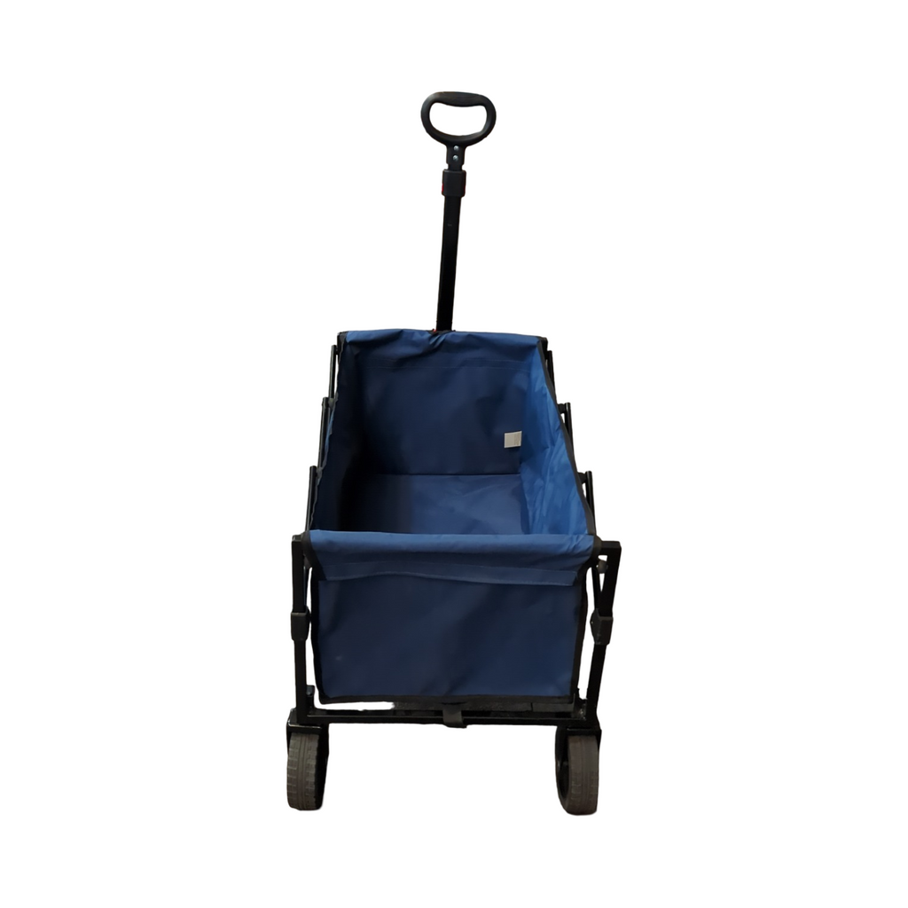 SUNULA Klappbarer Bollerwagen 80L 100kg leicht Offroad mit Bremsen Blau