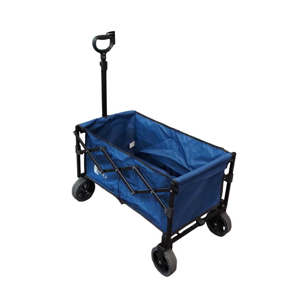 SUNULA Klappbarer Bollerwagen 80L 100kg leicht Offroad mit Bremsen Blau