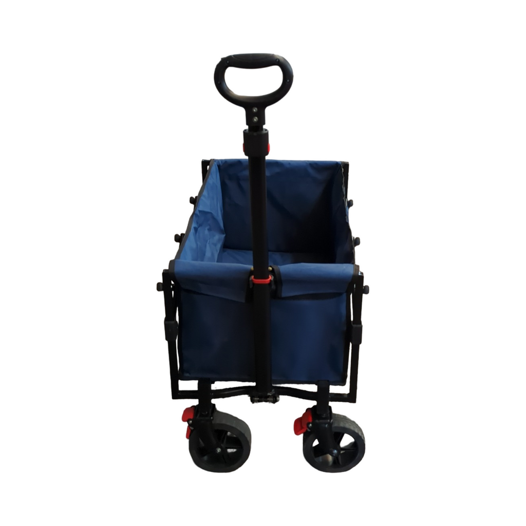 SUNULA Klappbarer Bollerwagen 80L 100kg leicht Offroad mit Bremsen Blau