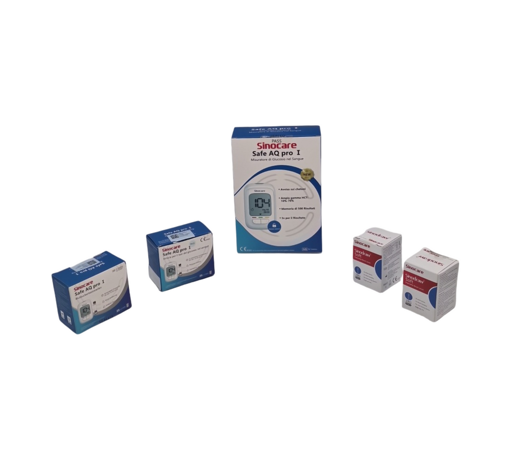 Sinocare Safe AQ Pro I Blutzuckermessgerät mit 50 Teststreifen und 50 Lanzetten für Erwachsene