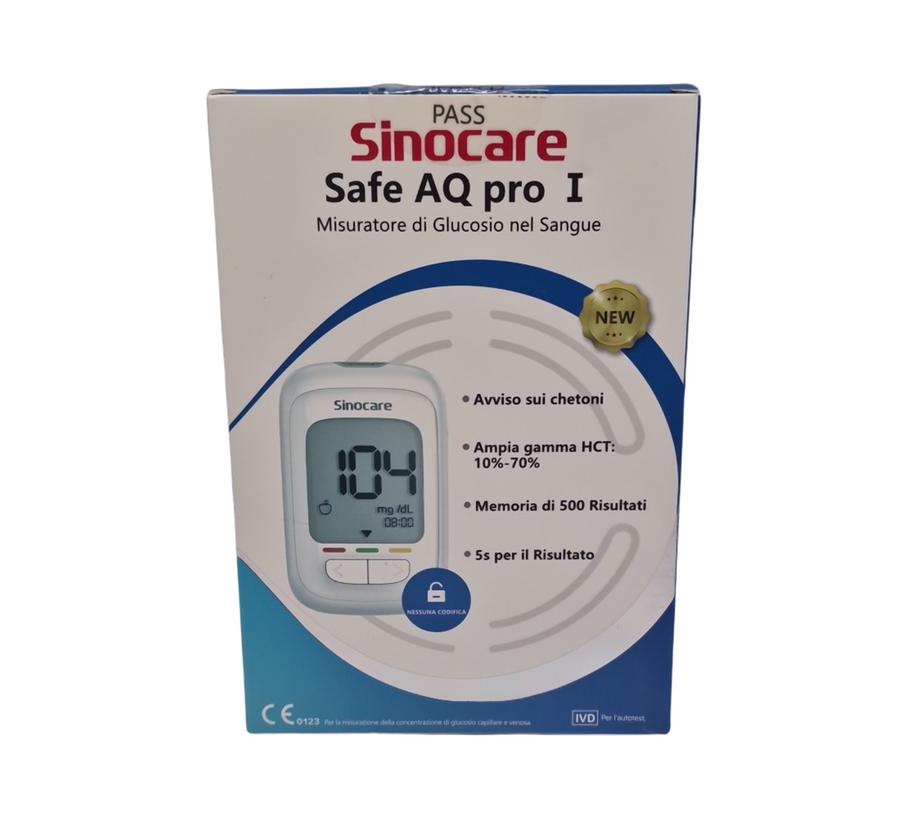 Sinocare Safe AQ Pro I Blutzuckermessgerät mit 50 Teststreifen und 50 Lanzetten für Erwachsene