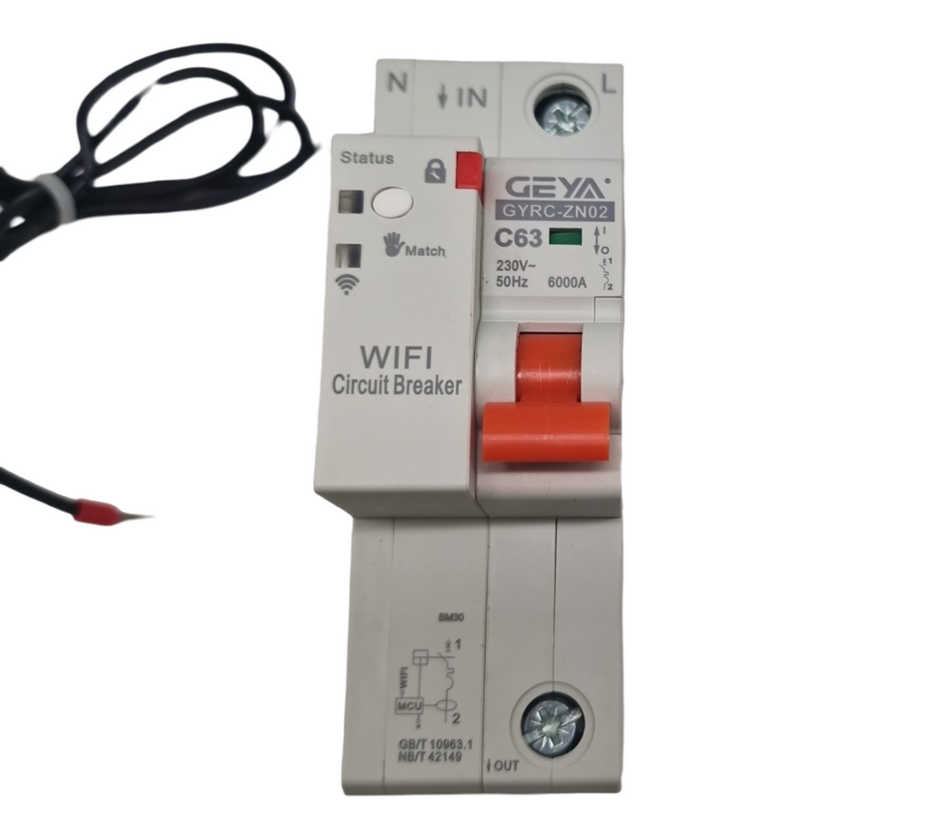 Jadeshay Interruttore Magnetotermico 1P 63A WiFi Schalter mit automatischem Riarmo Fernbedienung Tuya App Timer
