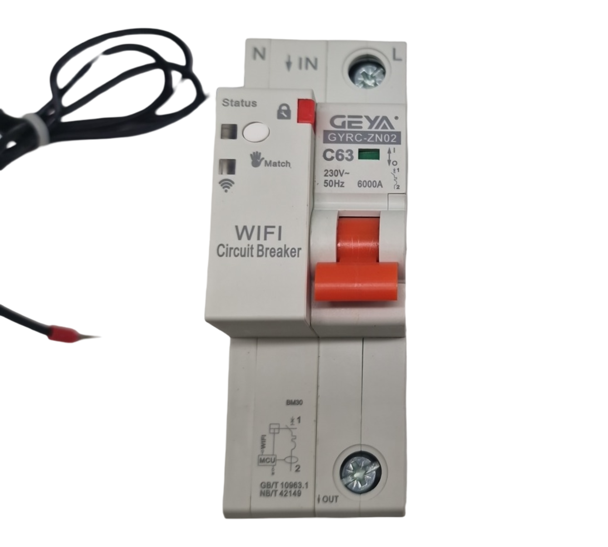 Jadeshay Interruttore Magnetotermico 1P 63A WiFi Schalter mit automatischem Riarmo Fernbedienung Tuya App Timer