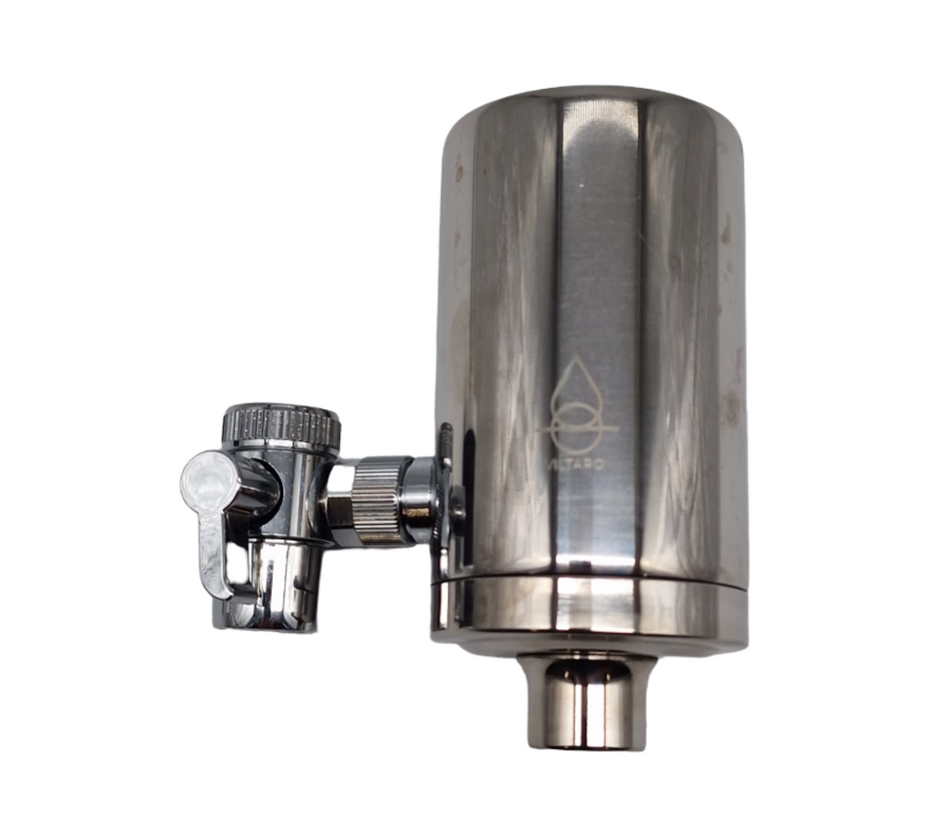 VILTARO Wasserfilter Wasserhahn – Trinkwasserfilter mit Aktivkohlefilter, Filter Wasserhahn inkl. Filterkartusche – BPA frei, Edelstahl, einfache ...