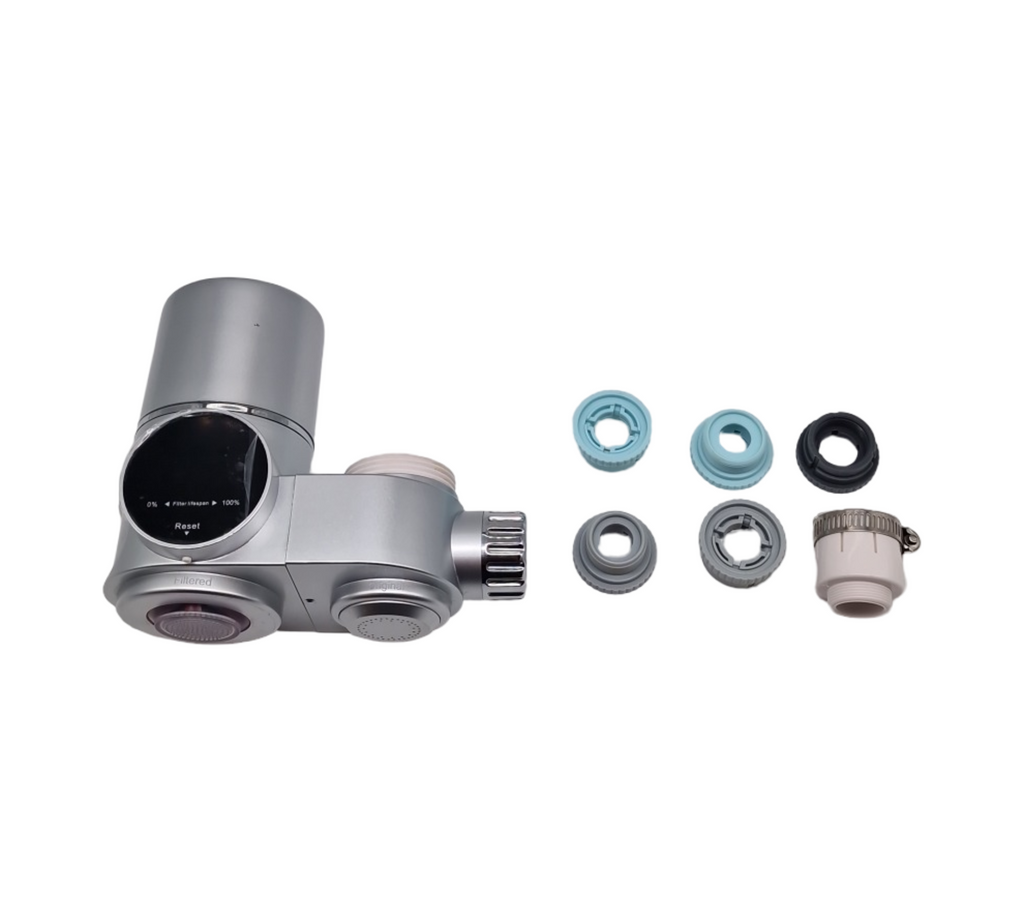 Wothfav Wasserfilter Wasserhahn Aktivkohle UV-Sterilisation LED-Anzeige mit 2 Filtern für Chlor und Schwermetalle