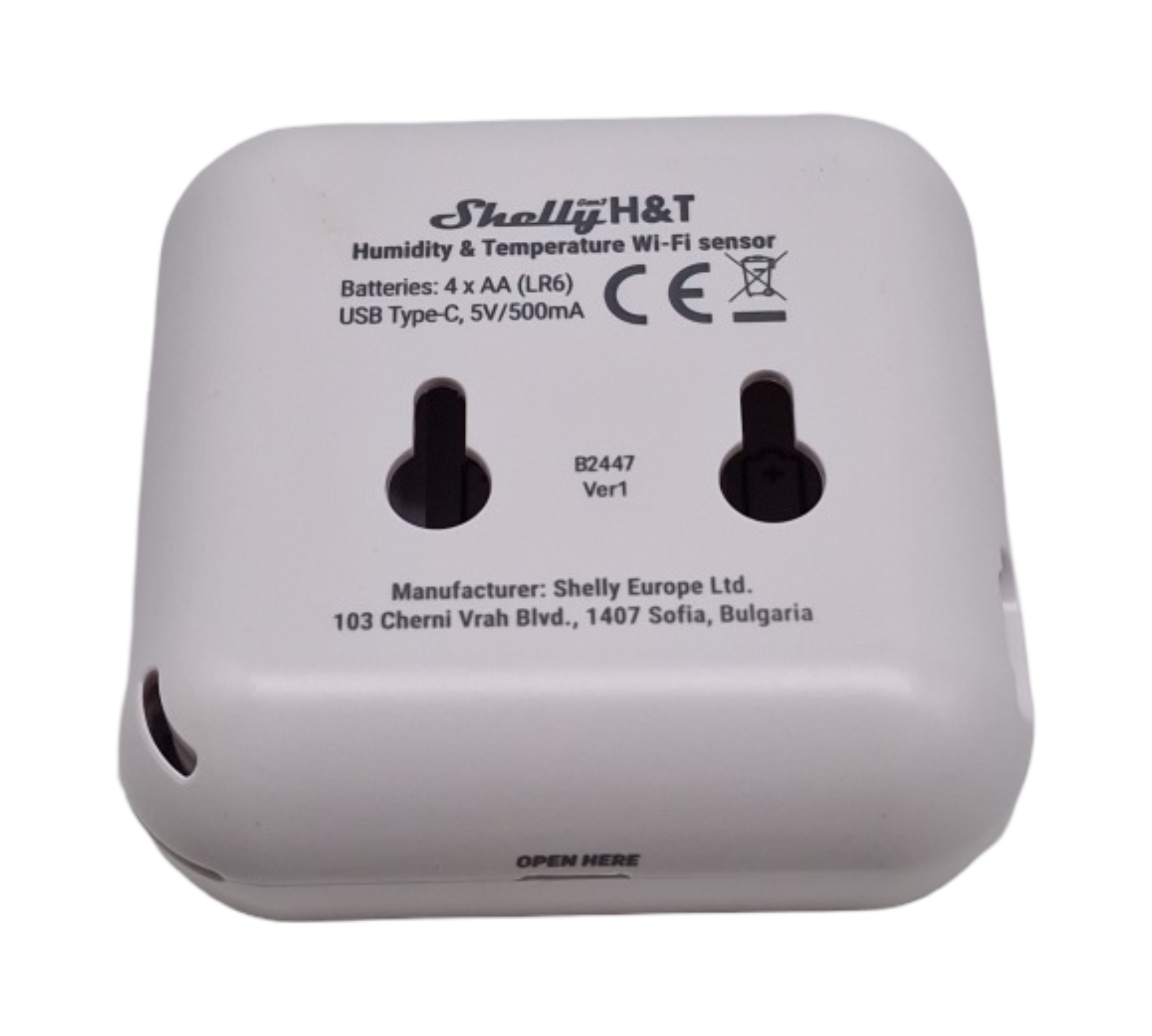 Shelly H&T Gen 3 Temperatur- und Luftfeuchtigkeitssensor 2er Pack Weiß Wi-Fi Bluetooth kein Hub erforderlich lange Batterie