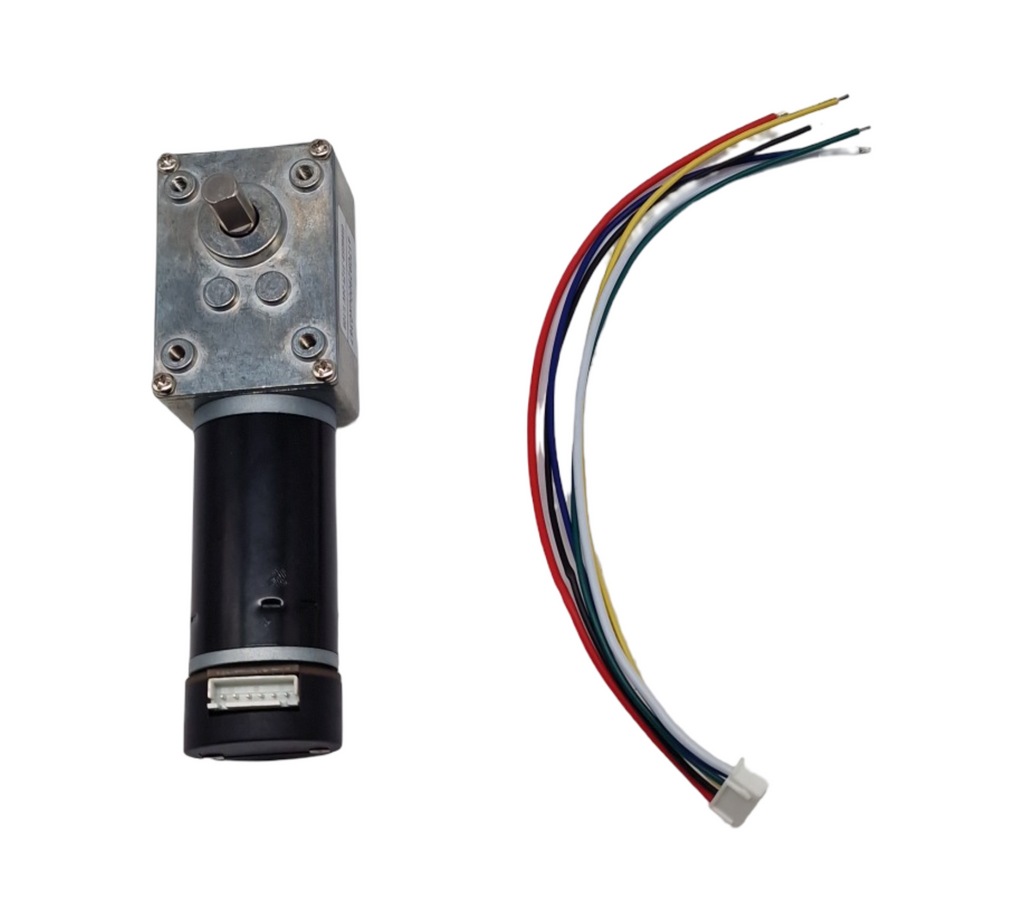uxcell DC 24V Worm Gear Motor mit Encoder und Kabel 74rpm 25kgcm selbstsperrend hohe Drehmoment Geschwindigkeit Reduzierung