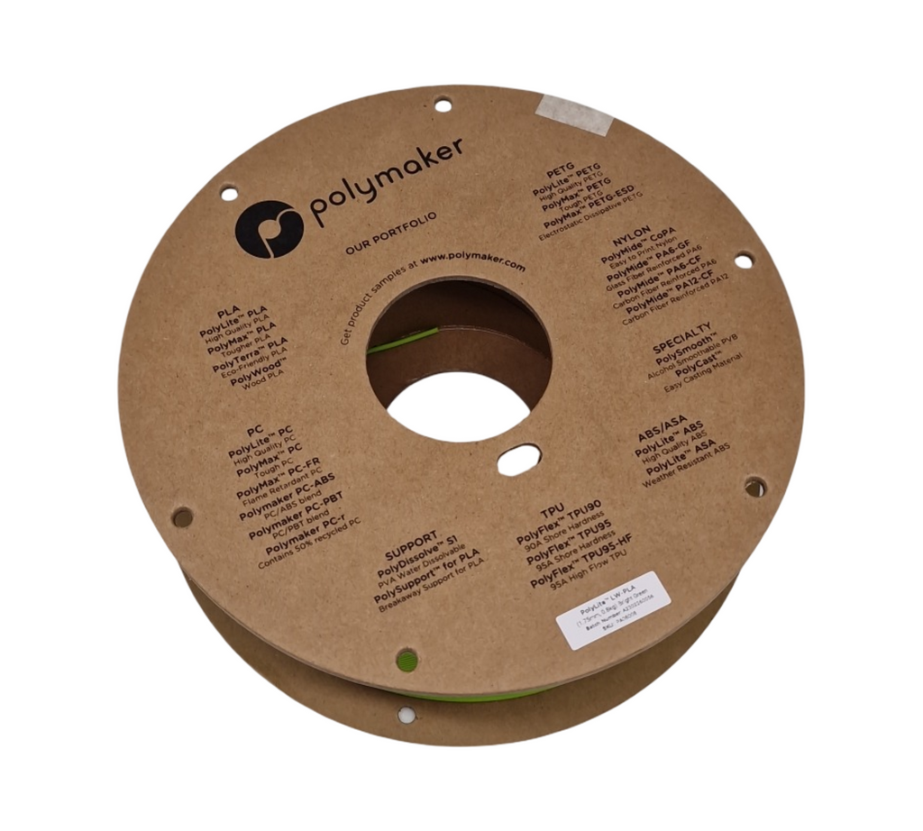 Polymaker PolyLite LW-PLA 3D Drucker Filament 1.75mm Grün 800g