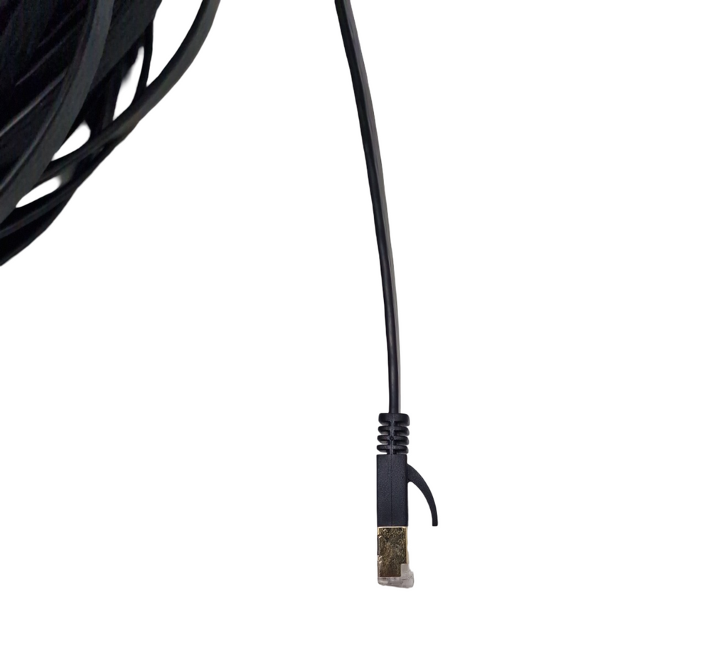 Cat 7 Netzwerkkabel 50m S/FTP Hochgeschwindigkeit 10Gbit/s 600MHz flach Outdoor Indoor mit 50 Clips