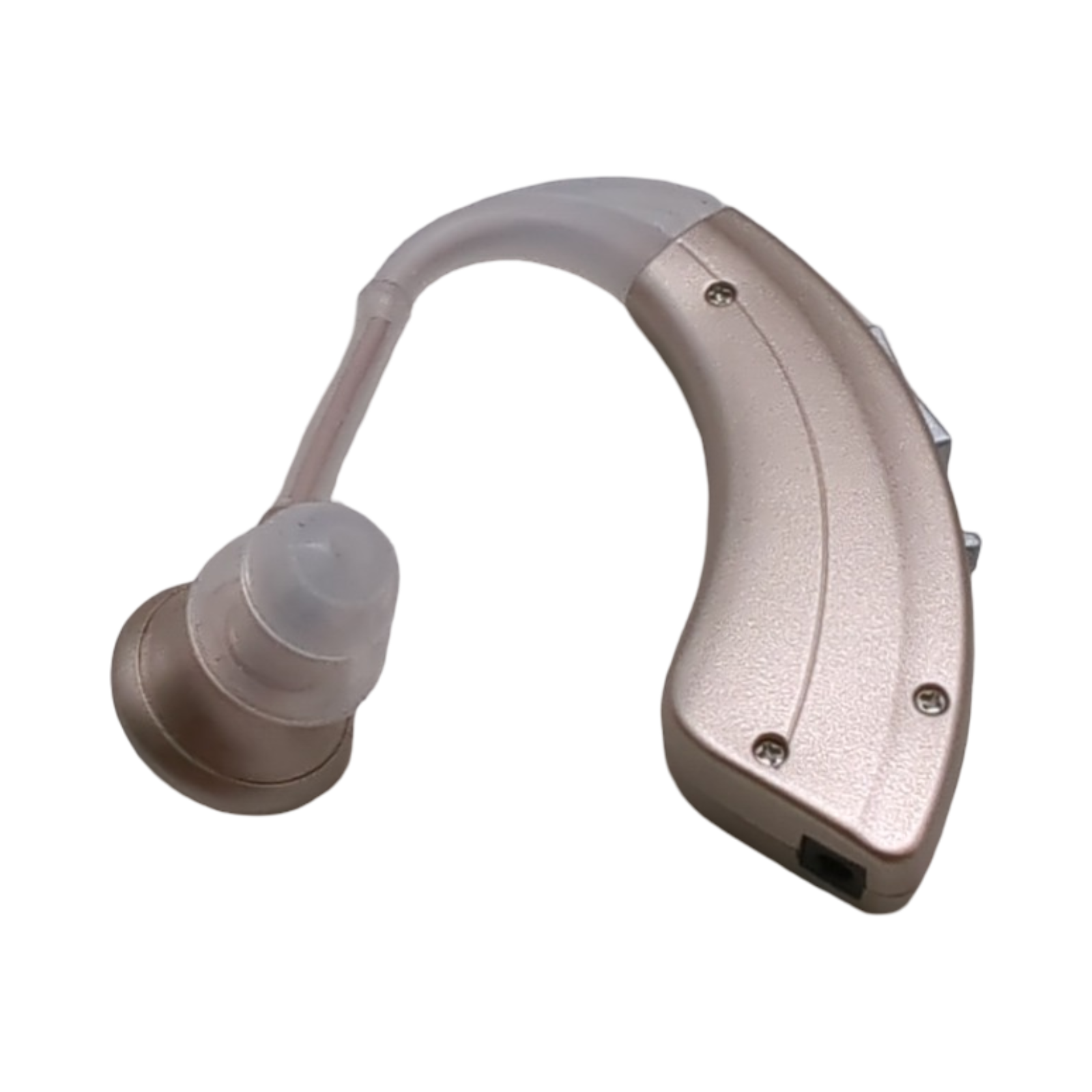 HIBRIQ Wiederaufladbare Soundgerät für Senioren mit Geräuschunterdrückung & einstellbarer Lautstärke, BTE-Komfortdesign (1, Champagne Gold)