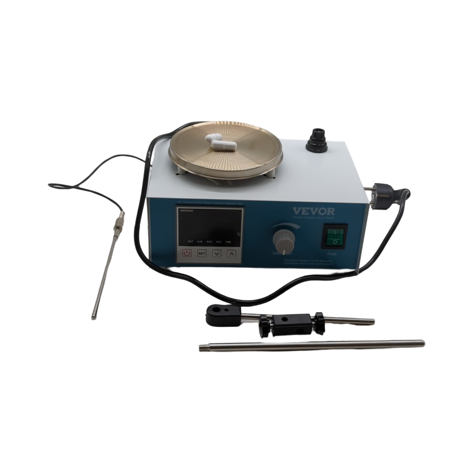 VEVOR Magnetrührer mit Heizplatte 1500 U/min 250 W Rührplatte einstellbare Drehzahl Stützständer 1000 ml
