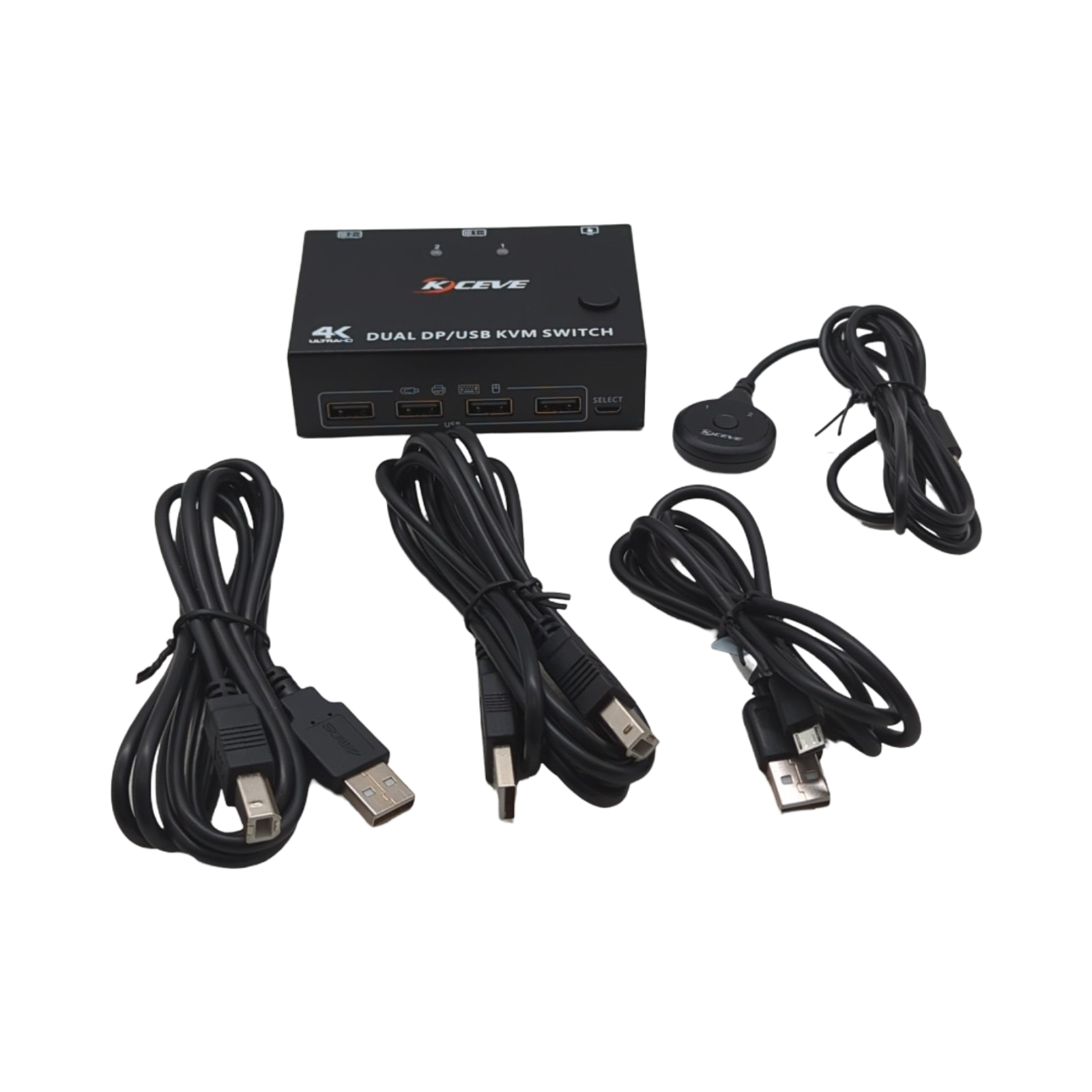 KVM Switch 2 PC 2 Monitore DisplayPort 1.4 Dual Monitor 4K 144Hz 4 USB Geräte