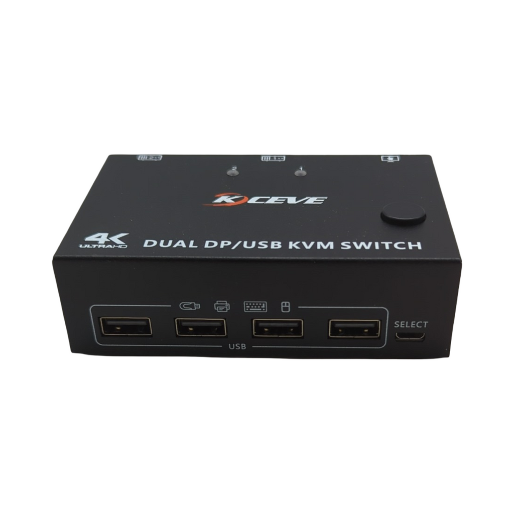 KVM Switch 2 PC 2 Monitore DisplayPort 1.4 Dual Monitor 4K 144Hz 4 USB Geräte