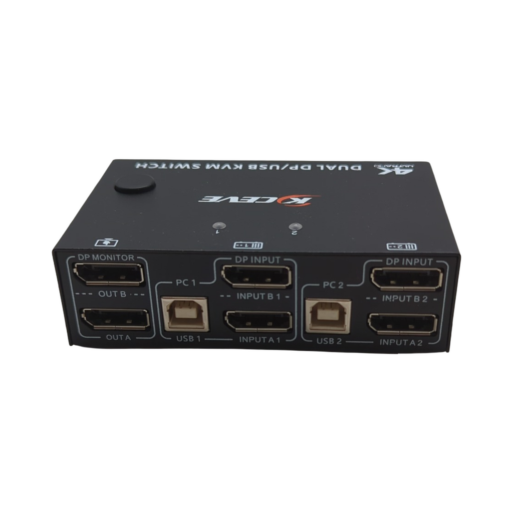 KVM Switch 2 PC 2 Monitore DisplayPort 1.4 Dual Monitor 4K 144Hz 4 USB Geräte