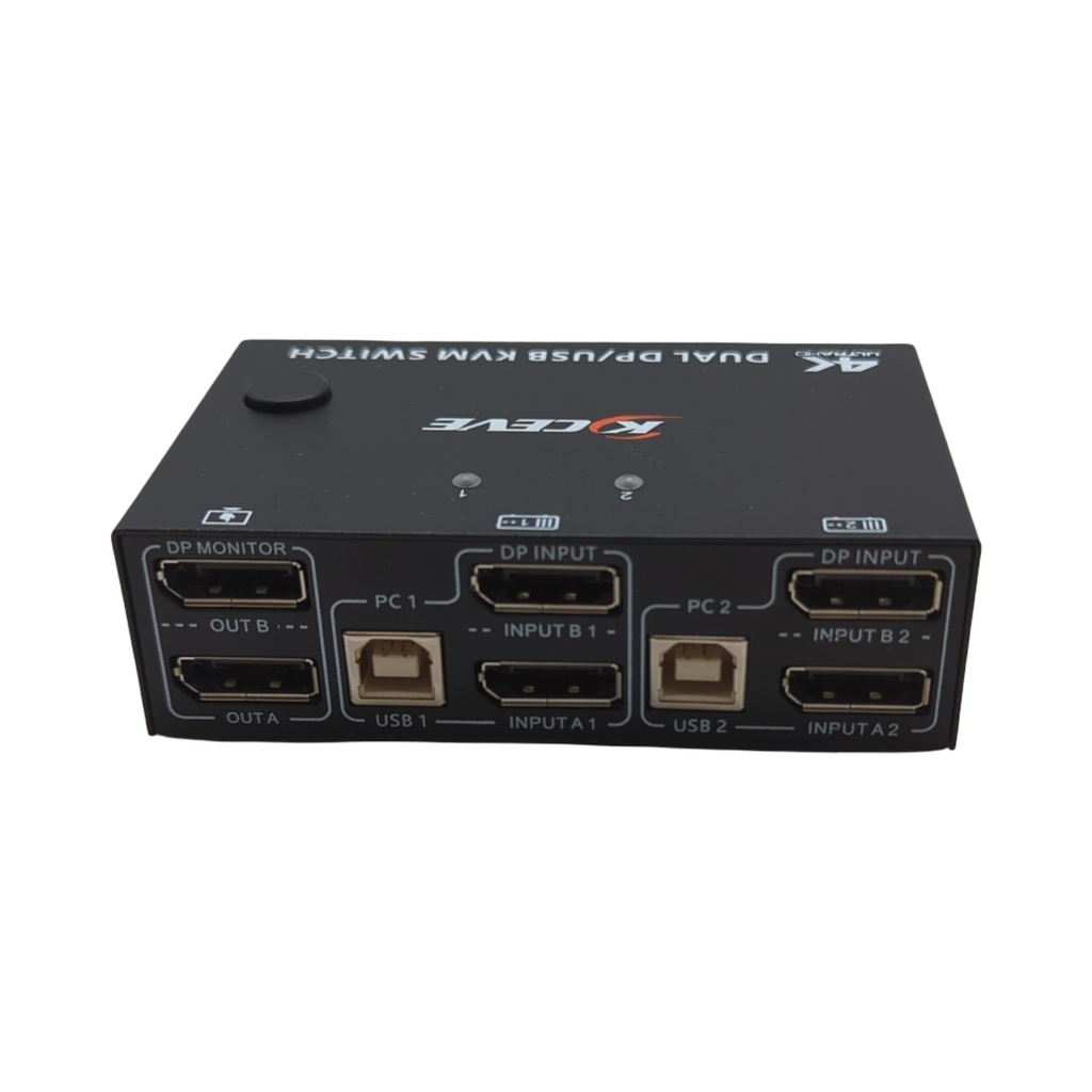 KVM Switch 2 PC 2 Monitore DisplayPort 1.4 Dual Monitor 4K 144Hz 4 USB Geräte