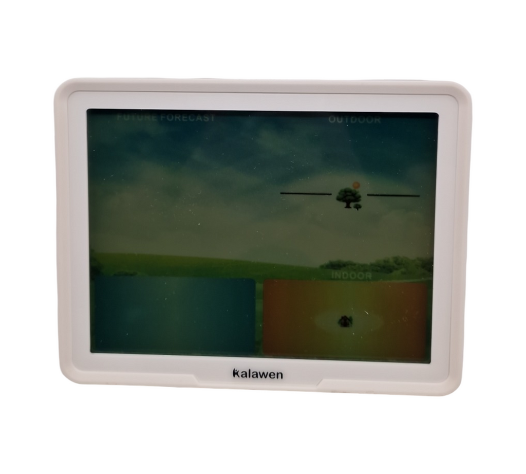 Kalawen Wetterstation digital mit 2 Außensensoren Farbdisplay DCF Funkuhr für Innen und Außen