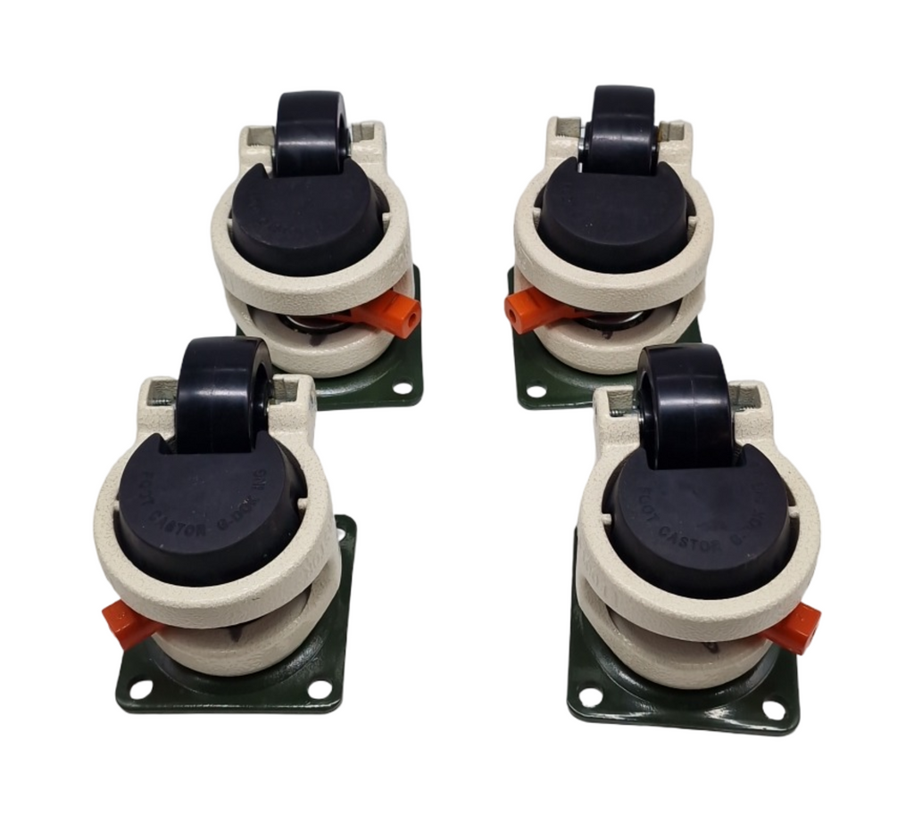 CPROSP Levelling Roller Schwerlastrollen 1500kg höhenverstellbar Lenkrollen mit Ratschengriff aus Aluminium 4er Set
