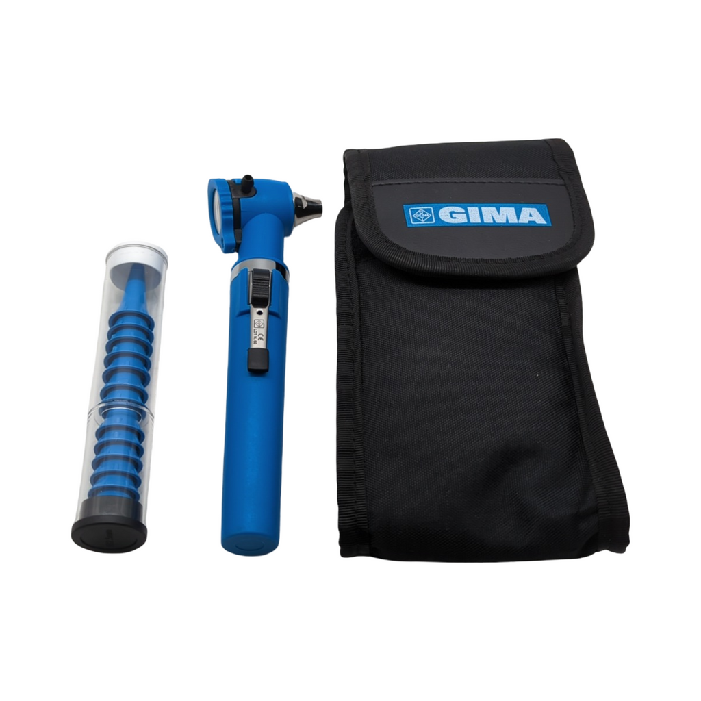 Gima Gimalux Glasfaser-Otoskop professionell Kunststoff leicht langlebig latexfrei blau