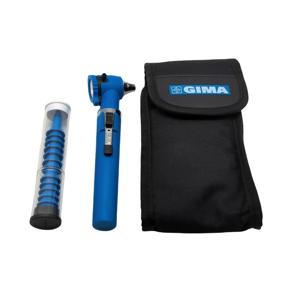 Gima Gimalux Glasfaser-Otoskop professionell Kunststoff leicht langlebig latexfrei blau
