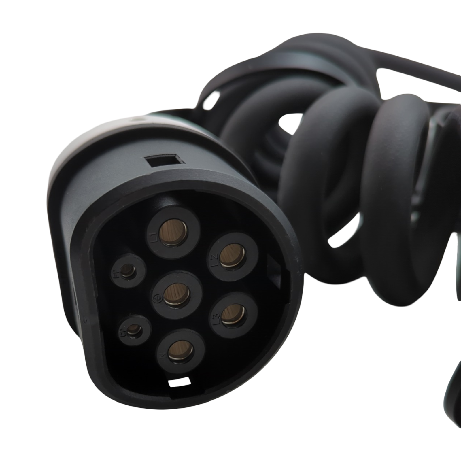 EVify Typ 2 Spiralladekabel 11kW Ladekabel 3-phasig platzsparend 5m 16A für Elektroauto Hybrid inkl Kabeltasche