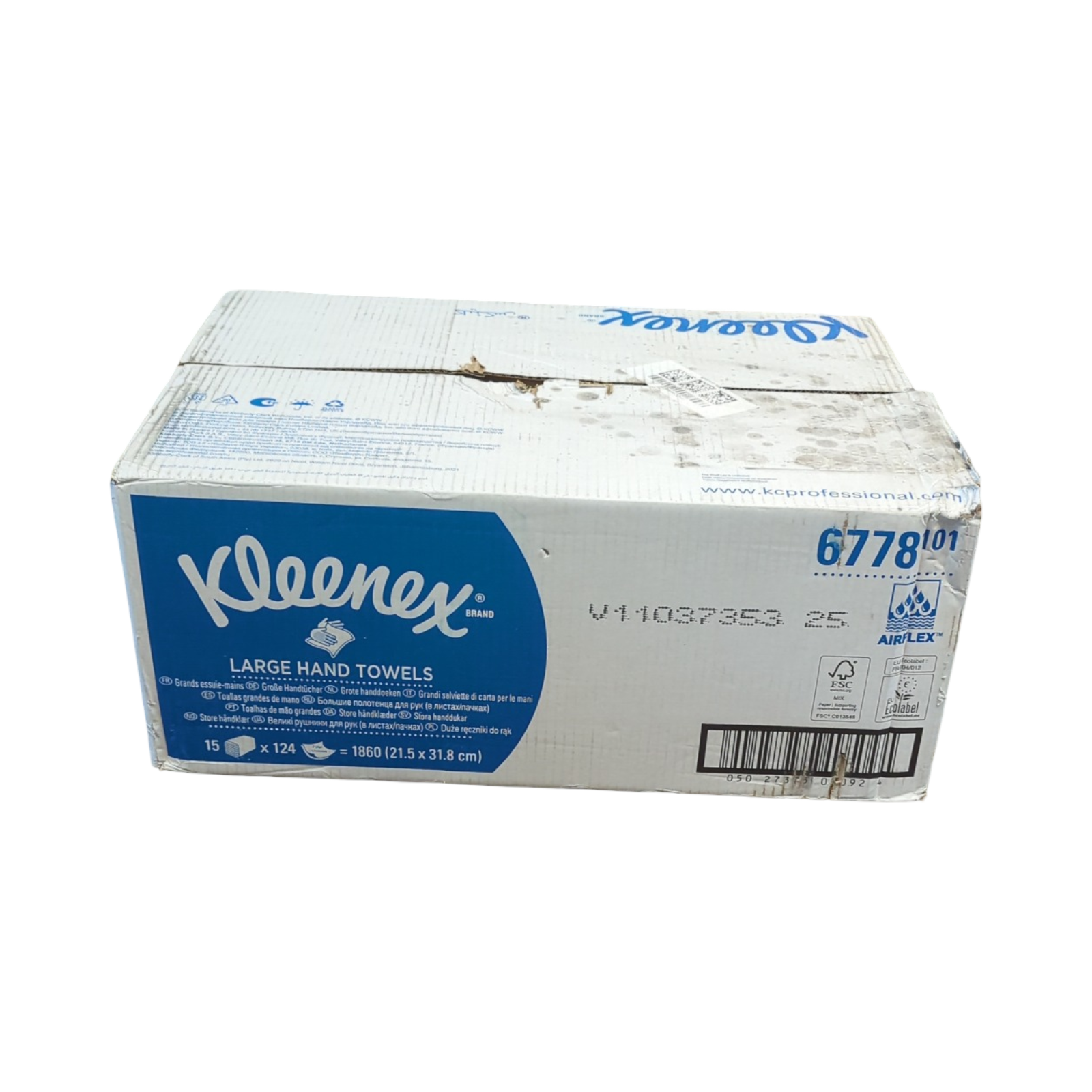 Kleenex Ultra große Papierhandtücher mit Interfold V-Falz 6778, 2-lagige Papiertücher, FSC-Papier, 15 Packungen x 124 Handtücher (1.860 Falthandtüc...