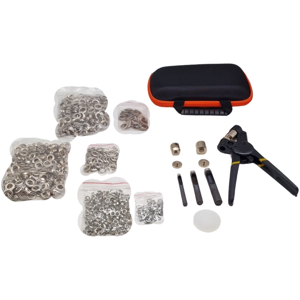 Eyelet Punch Kit 6/10/12 Ösenwerkzeug Set mit Tasche 600 Ösen DIY Planen Reparatur