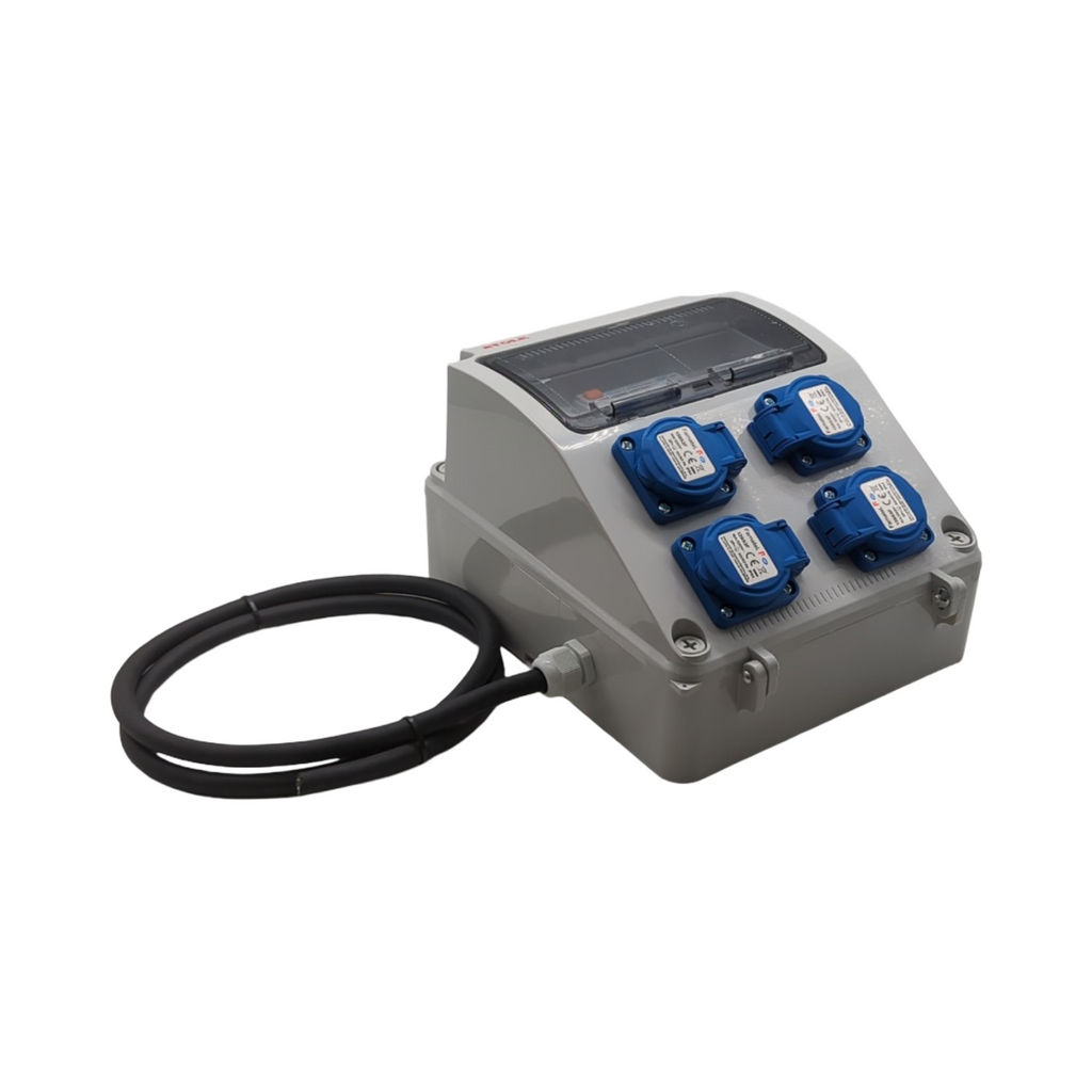 ATOLE Baustellenkoffer einphasig 4 Steckdosen 9 Module IP54 IK08 16A 250V