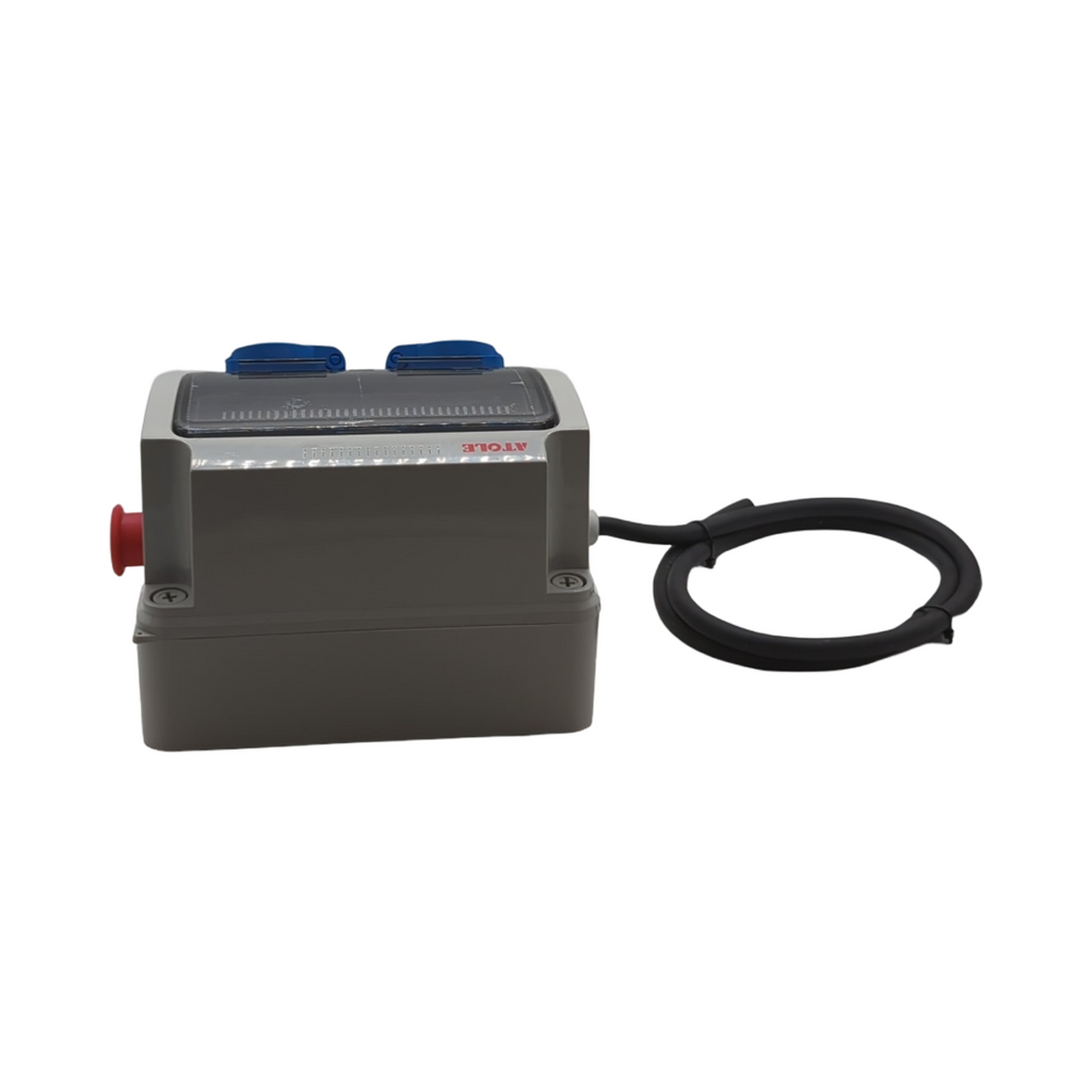 ATOLE Baustellenkoffer einphasig 4 Steckdosen 9 Module IP54 IK08 16A 250V