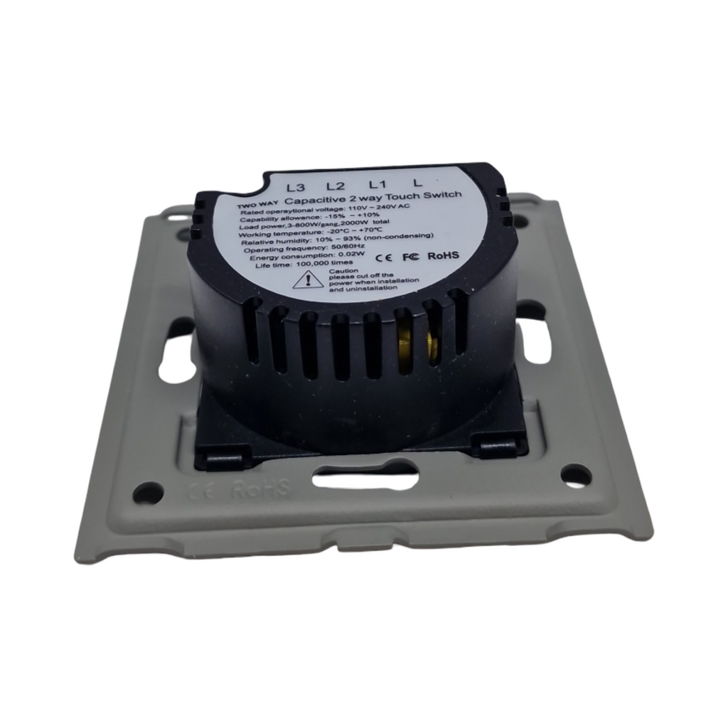 TAWOIA Lichtschalter 1-fach Wandlichtschalter gehärtete Kristallplatte LED-Hintergrundbeleuchtung 110-240V 86x86mm